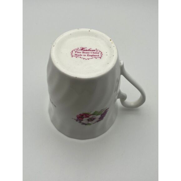 Heirloom Fine Bone China Mug - Floral Design, Made in England - Picture 2 of 4